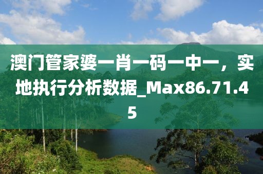 澳門管家婆一肖一碼一中一，實(shí)地執(zhí)行分析數(shù)據(jù)_Max86.71.45