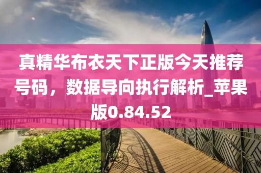 真精華布衣天下正版今天推薦號(hào)碼，數(shù)據(jù)導(dǎo)向執(zhí)行解析_蘋(píng)果版0.84.52