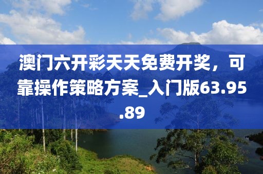 澳門六開彩天天免費開獎，可靠操作策略方案_入門版63.95.89