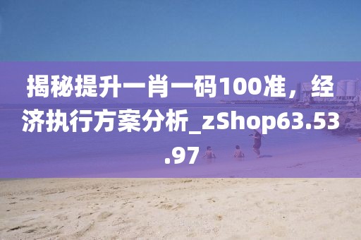 揭秘提升一肖一碼100準(zhǔn)，經(jīng)濟(jì)執(zhí)行方案分析_zShop63.53.97