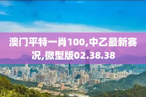 澳門平特一肖100,中乙最新賽況,微型版02.38.38