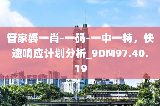 管家婆一肖-一碼-一中一特，快速響應計劃分析_9DM97.40.19