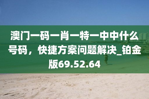 澳門一碼一肖一特一中中什么號碼，快捷方案問題解決_鉑金版69.52.64