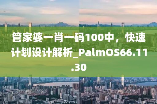 管家婆一肖一碼100中，快速計劃設(shè)計解析_PalmOS66.11.30