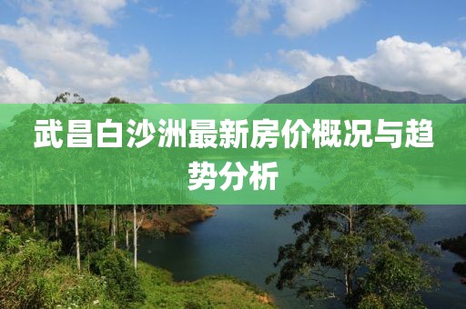 武昌白沙洲最新房價概況與趨勢分析