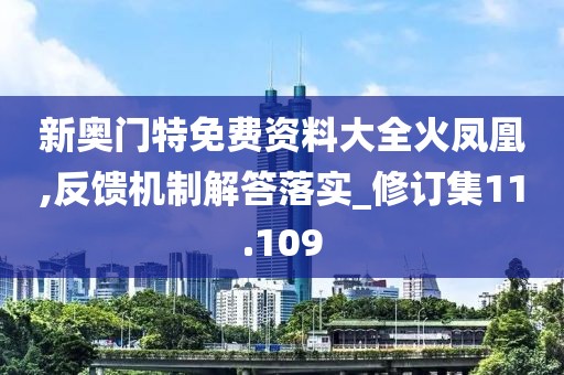 新奧門特免費(fèi)資料大全火鳳凰,反饋機(jī)制解答落實(shí)_修訂集11.109