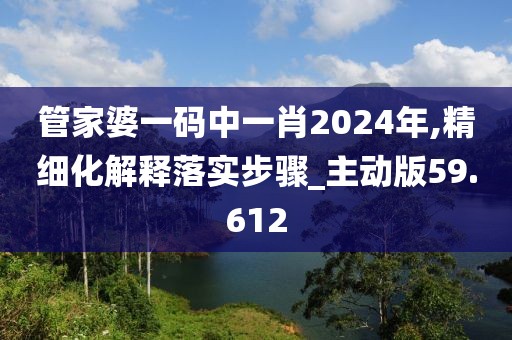 管家婆一碼中一肖2024年,精細化解釋落實步驟_主動版59.612