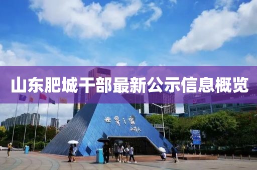 山東肥城干部最新公示信息概覽