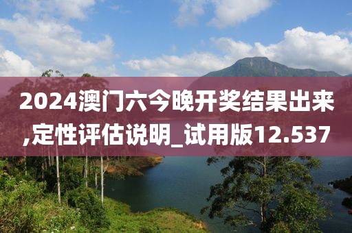 2024澳門六今晚開獎(jiǎng)結(jié)果出來,定性評(píng)估說明_試用版12.537