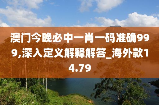 澳門今晚必中一肖一碼準(zhǔn)確999,深入定義解釋解答_海外款14.79