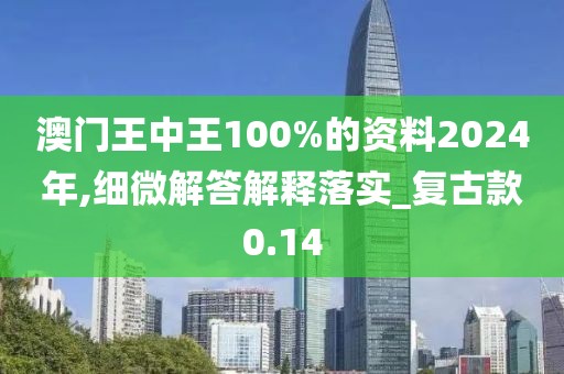 澳門王中王100%的資料2024年,細(xì)微解答解釋落實(shí)_復(fù)古款0.14