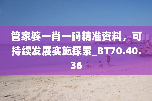 管家婆一肖一碼精準資料，可持續(xù)發(fā)展實施探索_BT70.40.36