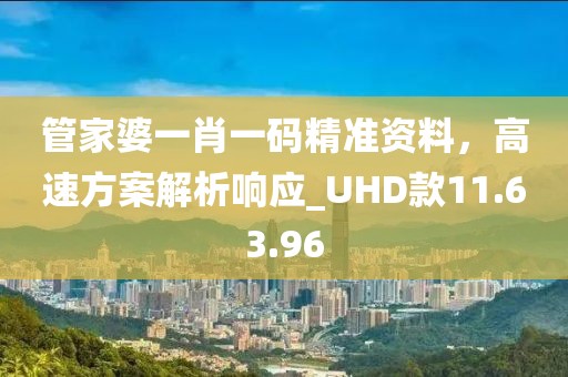 管家婆一肖一碼精準資料，高速方案解析響應_UHD款11.63.96