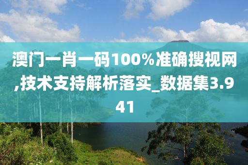 澳門一肖一碼100%準(zhǔn)確搜視網(wǎng),技術(shù)支持解析落實_數(shù)據(jù)集3.941