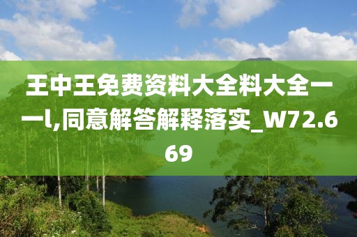 王中王免費(fèi)資料大全料大全一一l,同意解答解釋落實(shí)_W72.669