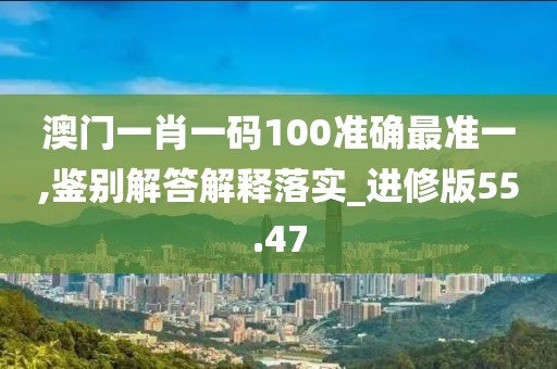 澳門一肖一碼100準確最準一,鑒別解答解釋落實_進修版55.47