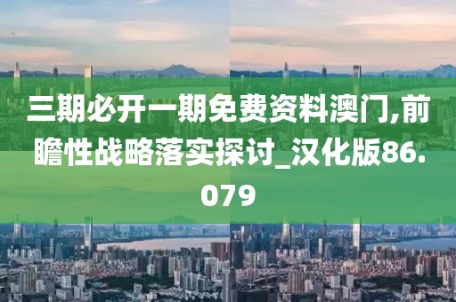 三期必開一期免費(fèi)資料澳門,前瞻性戰(zhàn)略落實探討_漢化版86.079