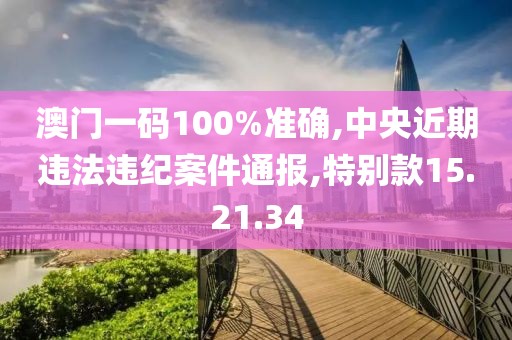 澳門一碼100%準(zhǔn)確,中央近期違法違紀(jì)案件通報(bào),特別款15.21.34