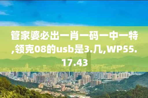 管家婆必出一肖一碼一中一特,領(lǐng)克08的usb是3.幾,WP55.17.43