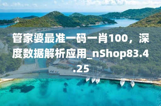 管家婆最準一碼一肖100，深度數(shù)據(jù)解析應(yīng)用_nShop83.4.25