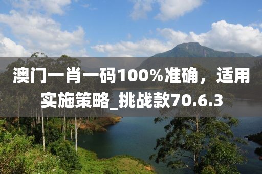 澳門一肖一碼100%準(zhǔn)確，適用實(shí)施策略_挑戰(zhàn)款70.6.3