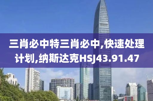 三肖必中特三肖必中,快速處理計劃,納斯達克HSJ43.91.47