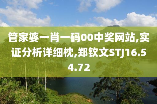 管家婆一肖一碼00中獎網(wǎng)站,實證分析詳細(xì)枕,鄭欽文STJ16.54.72