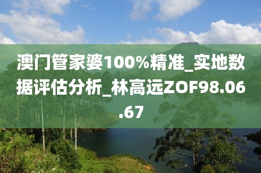 澳門管家婆100%精準(zhǔn)_實(shí)地?cái)?shù)據(jù)評(píng)估分析_林高遠(yuǎn)ZOF98.06.67