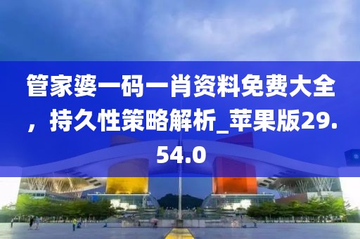 管家婆一碼一肖資料免費(fèi)大全，持久性策略解析_蘋果版29.54.0