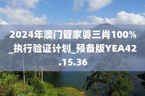 2024年澳門管家婆三肖100%_執(zhí)行驗(yàn)證計(jì)劃_預(yù)備版YEA42.15.36