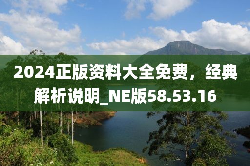 2024正版資料大全免費(fèi)，經(jīng)典解析說明_NE版58.53.16