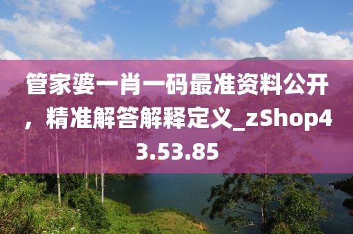 管家婆一肖一碼最準資料公開，精準解答解釋定義_zShop43.53.85