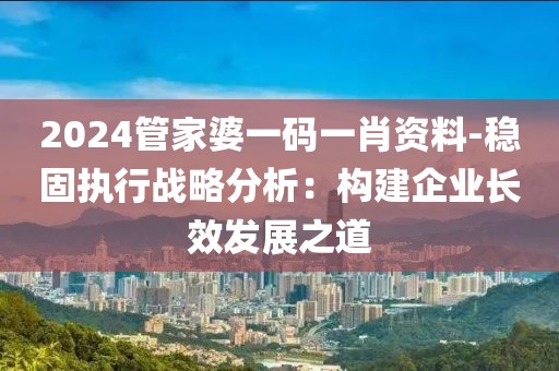 2024管家婆一碼一肖資料-穩(wěn)固執(zhí)行戰(zhàn)略分析：構(gòu)建企業(yè)長效發(fā)展之道