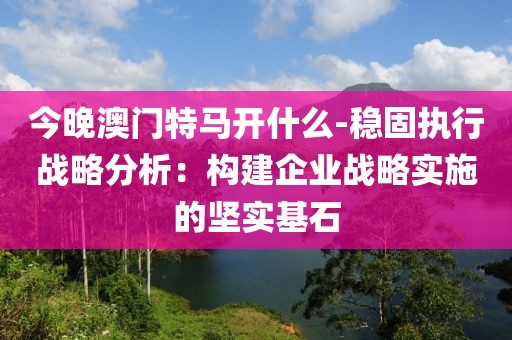 今晚澳門特馬開什么-穩(wěn)固執(zhí)行戰(zhàn)略分析：構(gòu)建企業(yè)戰(zhàn)略實(shí)施的堅(jiān)實(shí)基石