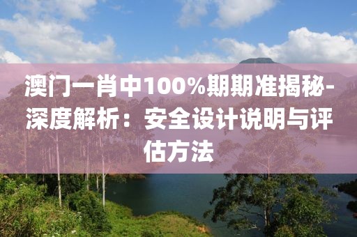 澳門一肖中100%期期準(zhǔn)揭秘-深度解析：安全設(shè)計說明與評估方法