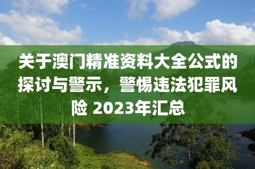 關(guān)于澳門精準(zhǔn)資料大全公式的探討與警示，警惕違法犯罪風(fēng)險(xiǎn) 2023年匯總