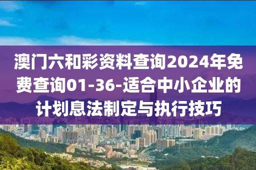 澳門六和彩資料查詢2024年免費查詢01-36-適合中小企業(yè)的計劃息法制定與執(zhí)行技巧