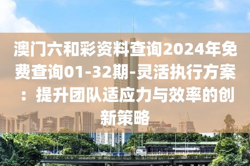 澳門六和彩資料查詢2024年免費查詢01-32期-靈活執(zhí)行方案：提升團隊適應力與效率的創(chuàng)新策略