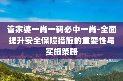 管家婆一肖一碼必中一肖-全面提升安全保障措施的重要性與實施策略