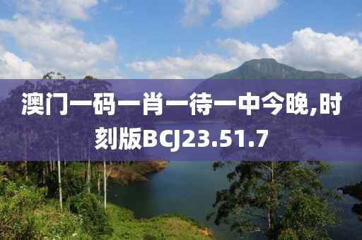 澳門一碼一肖一待一中今晚,時刻版BCJ23.51.7