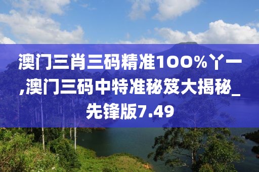 澳門三肖三碼精準1OO%丫一,澳門三碼中特準秘笈大揭秘_先鋒版7.49