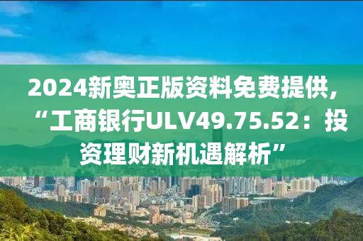 2024新奧正版資料免費(fèi)提供,“工商銀行ULV49.75.52：投資理財(cái)新機(jī)遇解析”