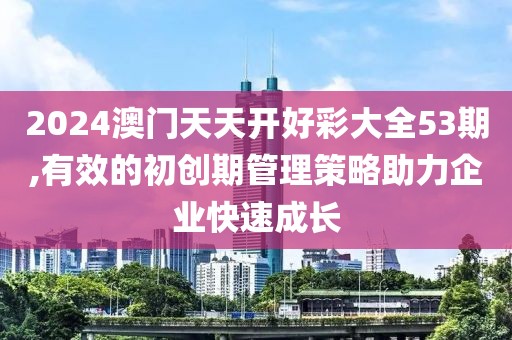 2024澳門天天開好彩大全53期,有效的初創(chuàng)期管理策略助力企業(yè)快速成長(zhǎng)