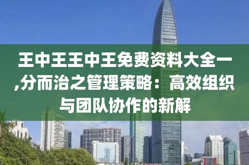 王中王王中王免費(fèi)資料大全一,分而治之管理策略：高效組織與團(tuán)隊(duì)協(xié)作的新解