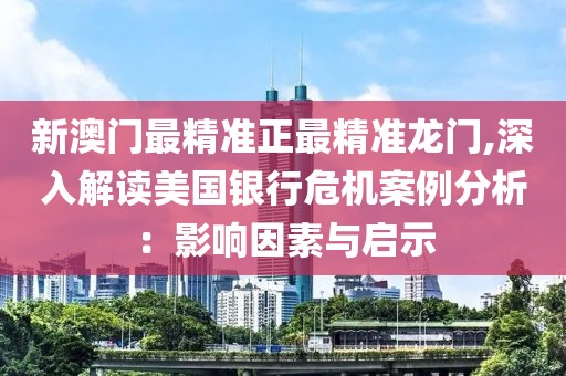 新澳門最精準(zhǔn)正最精準(zhǔn)龍門,深入解讀美國(guó)銀行危機(jī)案例分析：影響因素與啟示