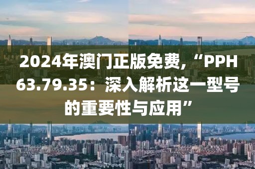 2024年澳門正版免費,“PPH63.79.35：深入解析這一型號的重要性與應(yīng)用”