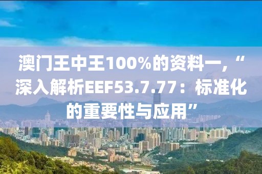 澳門王中王100%的資料一,“深入解析EEF53.7.77：標(biāo)準(zhǔn)化的重要性與應(yīng)用”