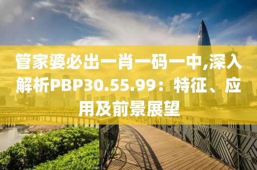 管家婆必出一肖一碼一中,深入解析PBP30.55.99：特征、應(yīng)用及前景展望