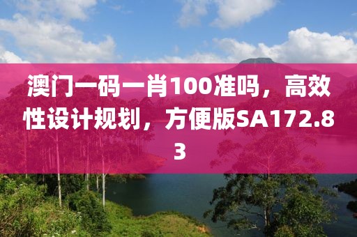 澳門一碼一肖100準(zhǔn)嗎，高效性設(shè)計(jì)規(guī)劃，方便版SA172.83