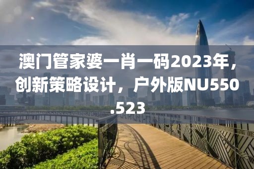 澳門管家婆一肖一碼2023年，創(chuàng)新策略設(shè)計，戶外版NU550.523